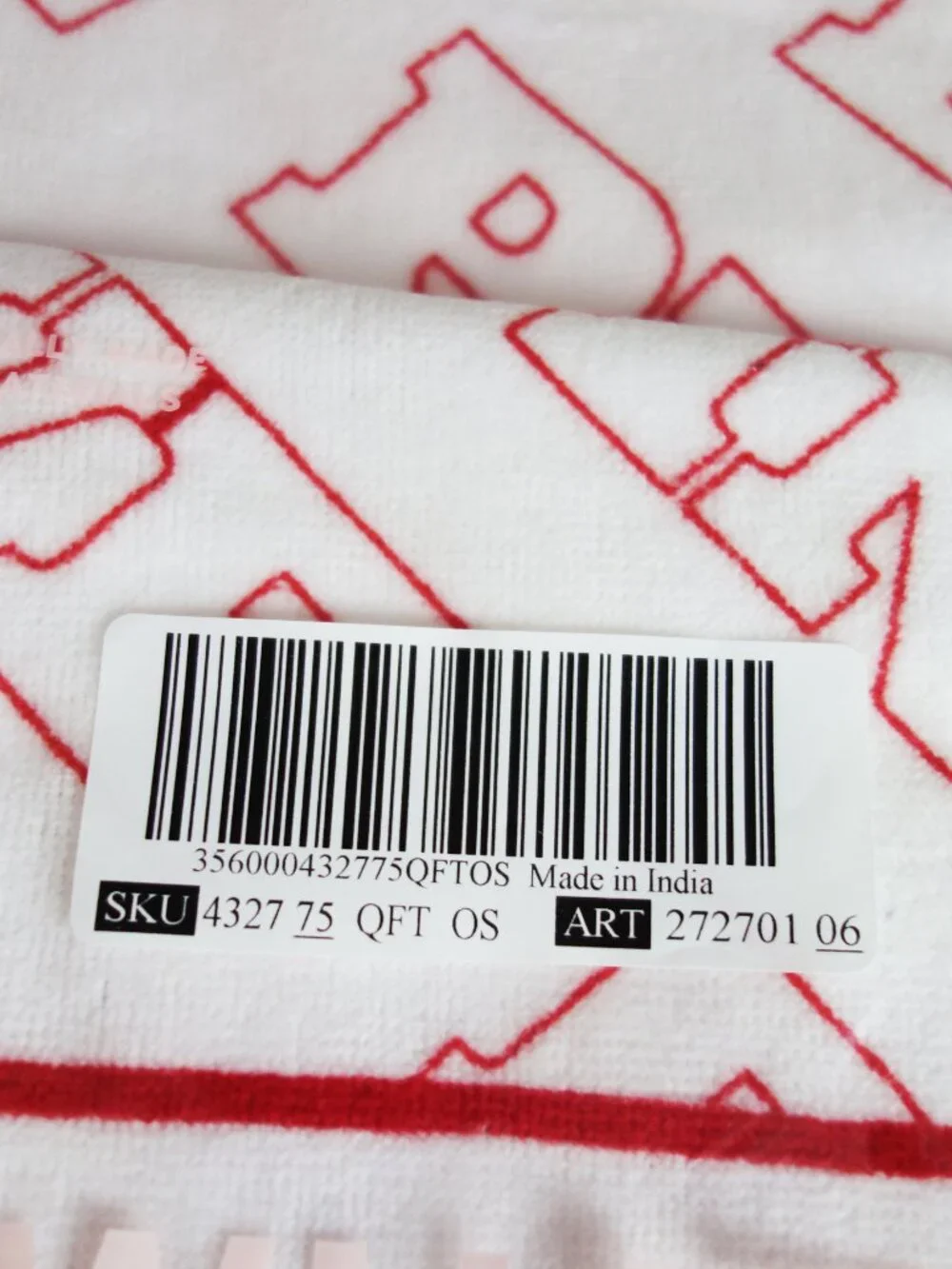 Victoria’s Secret PINK Love Pink Logo Beach Towel Red White Cotton New